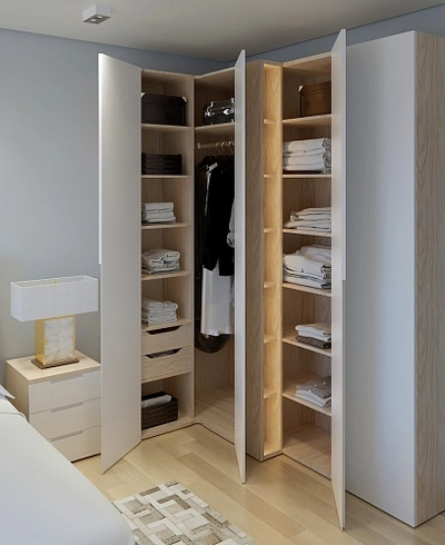 Шкаф 1 дверный широкий, фасады в эмали LE221.44-4