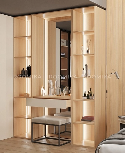 Шкаф со стеклянными фасадом с подсветкой R220.2