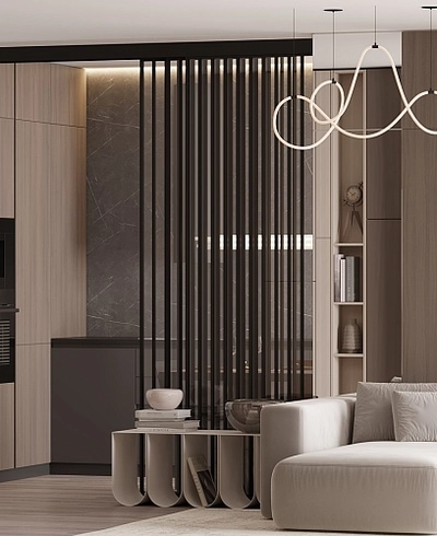 Раздвижная стеклянная перегородка для кухни GRACE 22