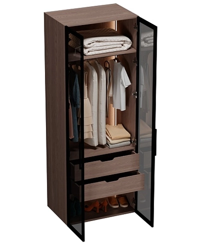 Шкаф для спальни с двумя ящиками и штангой с подсветкой R210.60-2