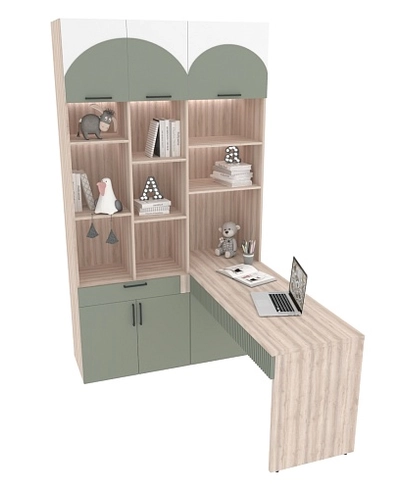 Ниша с рабочей зоной, фрезерованные фасады в эмали LE425 L/R