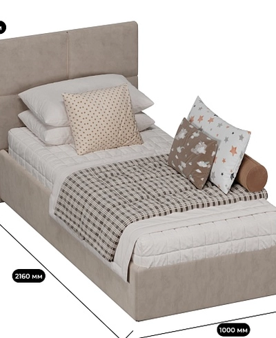 Кровать односпальная мягкая ВЕРСАЛ с подъемным механизмом, 90x200