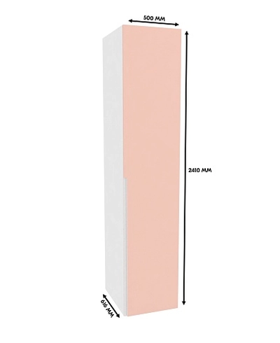 Шкаф однодверный со штангой, фасады в эмали LE221.60-4