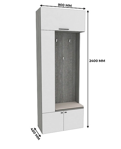 Секция с вешалкой и полками LG-409 L/R