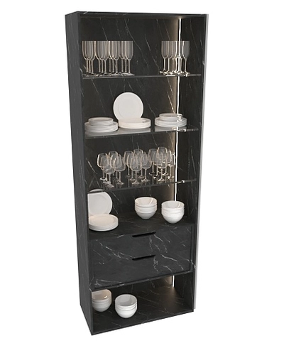 Шкаф с встроенными ящиками с подсветкой R214.1