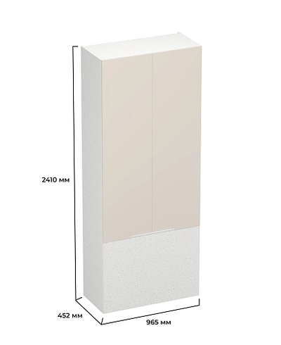 Шкаф двухдверный с фальш-панелью, фасады в эмали LE212.4-90