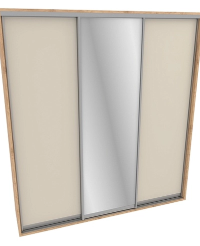 Шкаф-купе ХG246.60-3, профиль INTEGRO, фасад МДФ/зеркало серебро