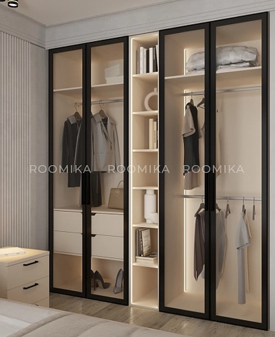 Шкаф для спальни с двумя ящиками и штангой с подсветкой R210.60-2