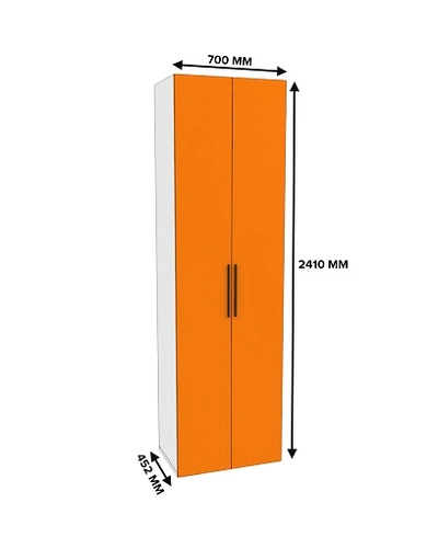 Шкаф двухдверный со штангой L243.44
