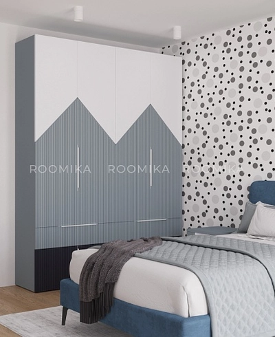 Шкаф, фрезерованные фасады в эмали LE235.44