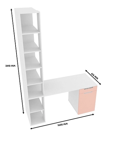 Cтол-стеллаж, фасады в эмали LE403.60 L/R