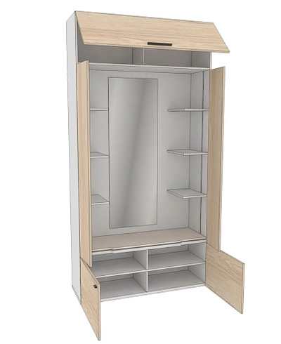 Секция с зеркалом и полками L408