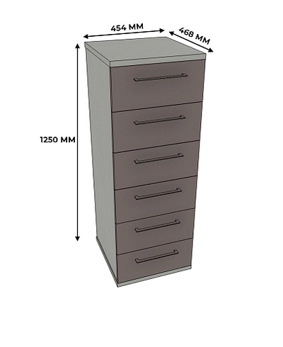 Комод высокий 5 ящиков, фасады МДФ CNG-705