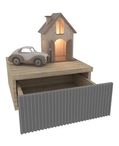 Тумба прикроватная подвесная, фрезерованные фасады в эмали LE709