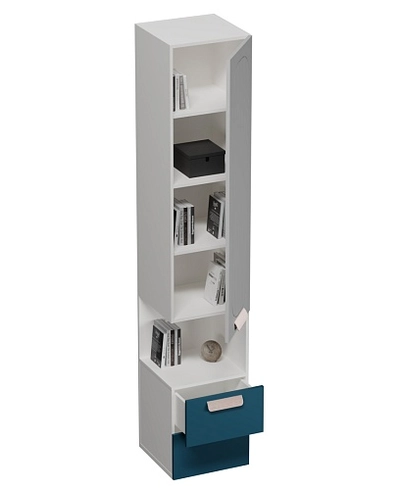 Шкаф-пенал с нишей, фрезерованные фасады в эмали LE221.40