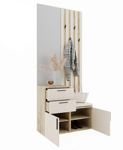 Тумба с зеркалом и крючками L423