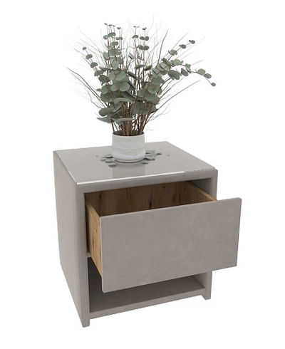 Тумба прикроватная мягкая, стекло прозрачное САНРАЙС 751