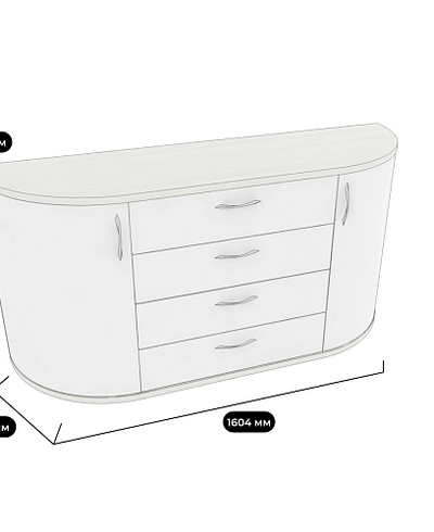 Комод радиусный на 1600 мм P746