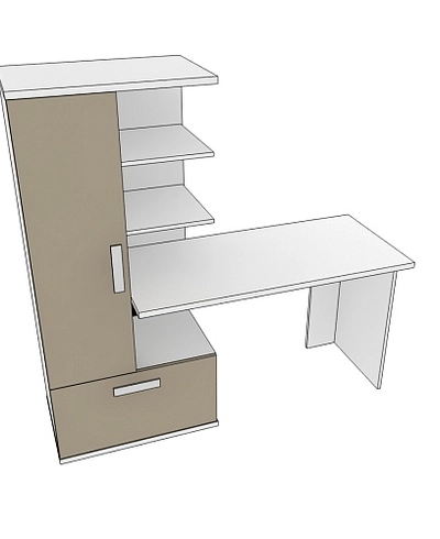 Рабочий стол со встроенным стеллажом HOF422