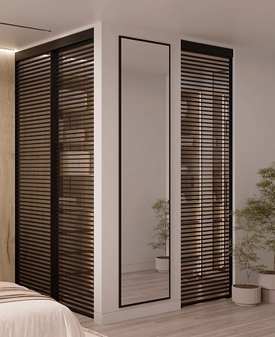 Составная стеклянная перегородка для гардеробной GRACE 21