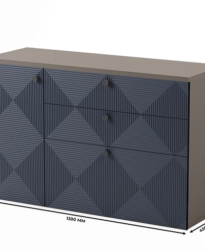 Комод с фрезерованными фасадами в эмали LE706 L/R