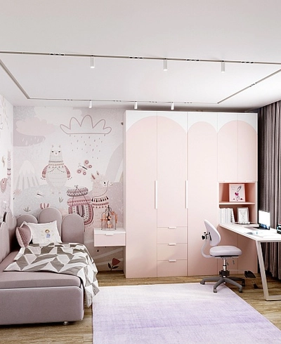 Розовая комната для девочки подростка Лацио 105