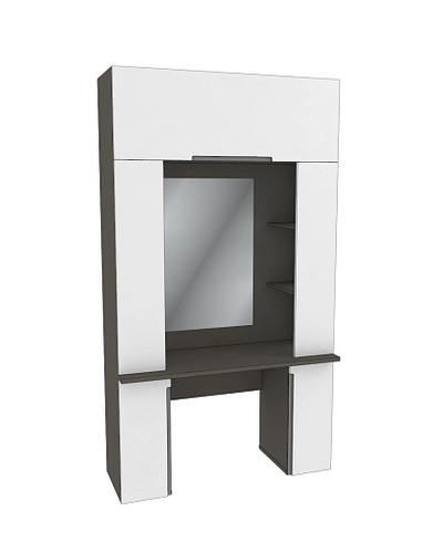 Стол туалетный с секцией и зеркалом с подсветкой, фасады в эмали LE404.44
