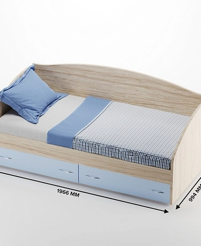 Кровать односпальная с ящиками P902N, 90x190