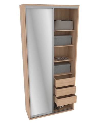 Шкаф-купе ХG126.45-1, профиль INTEGRO, фасад зеркало серебро/МДФ