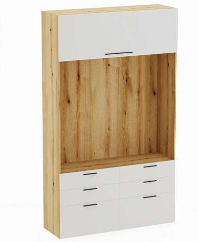 Секция с комодными ящиками и антресолью L411