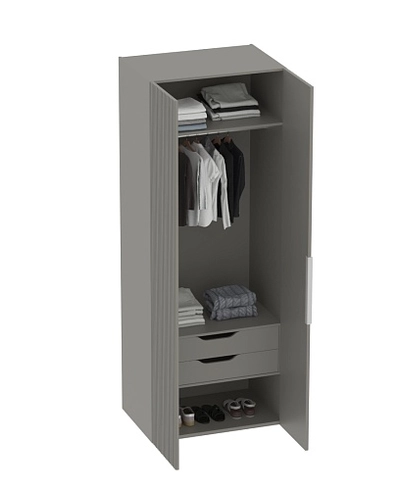 Шкаф 2 дверный, фрезерованные фасады в эмали LE210.60-3