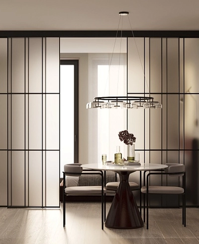 Светопрозрачная перегородка-купе, стекло Сатинато GRACE 14