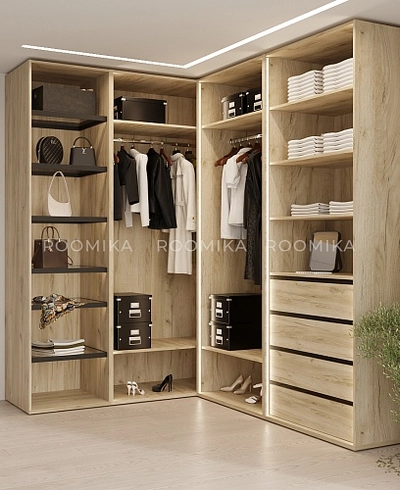 Гардеробная система без фасадов Элементис 3