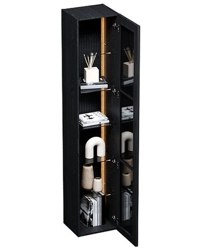 Шкаф навесной с подсветкой, фасады натуральный шпон LF275.350