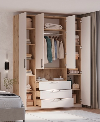 Шкаф четырехдверный для одежды с нишей A205