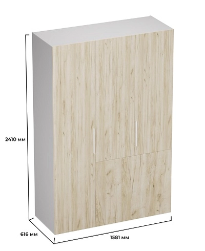 Шкаф двухдверный с фальш-стенкой и раздвижжными дверьми L205 L/R
