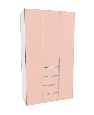 Шкаф трехдверный с ящиками глубокий, фасады в эмали LE203.60