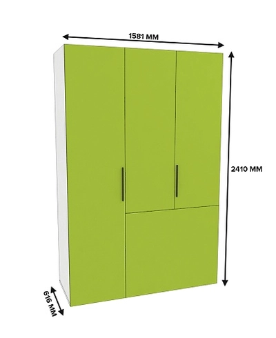 Шкаф двухдверный с фальш-стенкой и раздвижжными дверьми L205 L/R