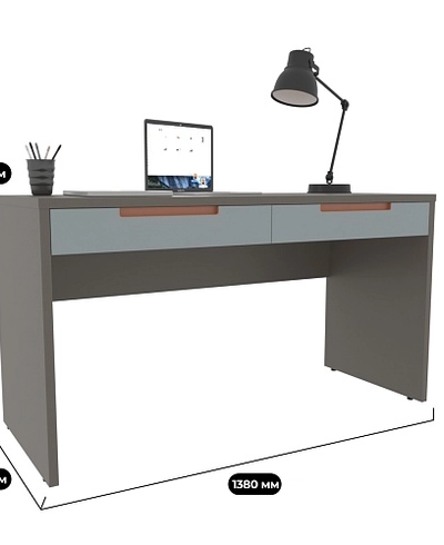 Cтол письменный прямой, фасады в эмали LE718