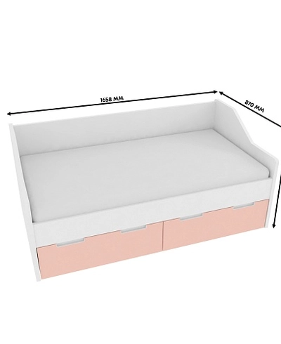 Кровать односпальная, фасады в эмали LE902.160, 80x160