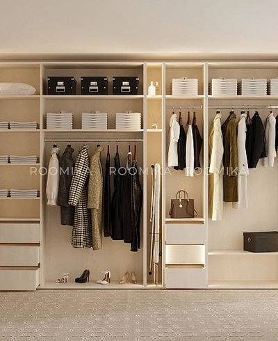 Гардеробная система без фасадов Элементис 9