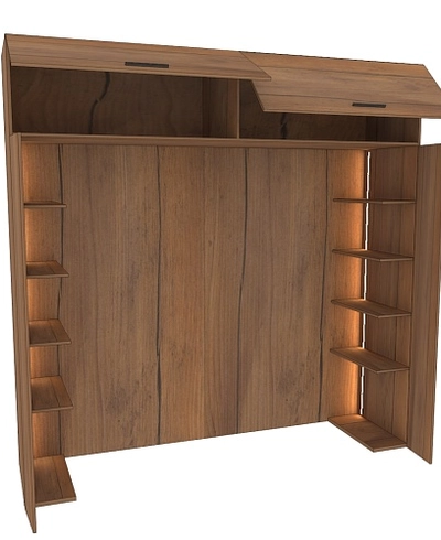 Ниша для кровати с секциями с подсветкой L407.60