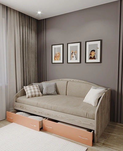 Кровать односпальная с ящиками P902N, 90x190