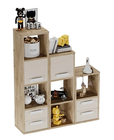 Стеллаж сквозной книжный на 9 ниш с ящиками E802,E803,E804