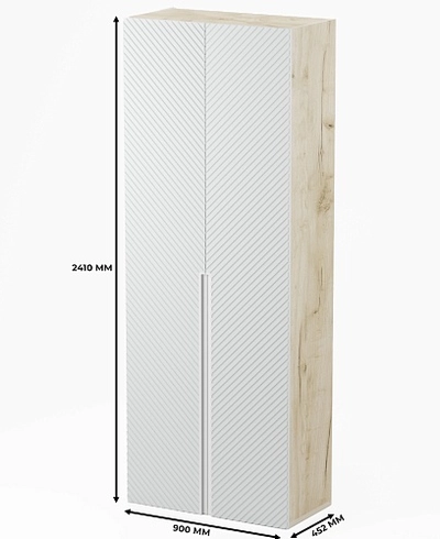 Шкаф 2 дверный, фрезерованные фасады в эмали LE210.44-1