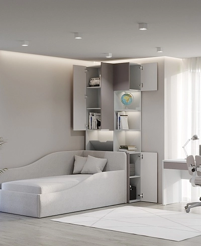 Шкаф с нишей с подсветкой, фасады в эмали LE212.3-90