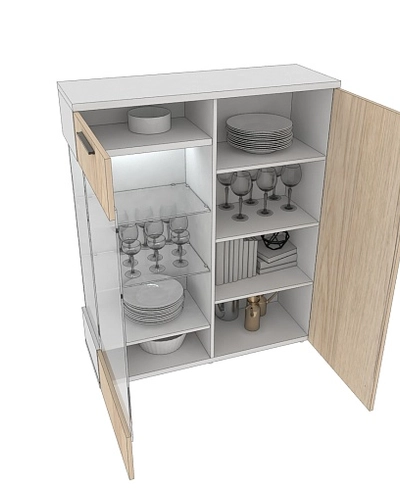 Шкаф напольный с подсветкой L202 L/R