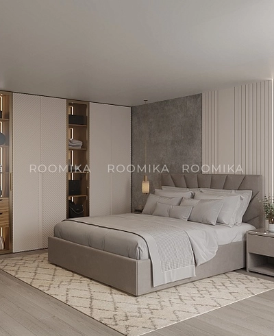 Тумба прикроватная мягкая, стекло прозрачное САНРАЙС 751