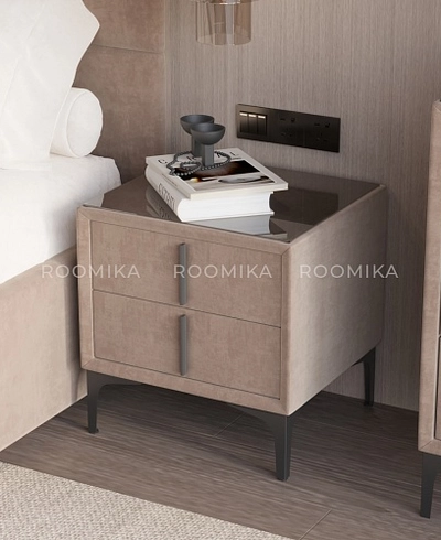 Cпальня с мягкой кроватью ВЕРСАЛ и мягкими тумбами 202