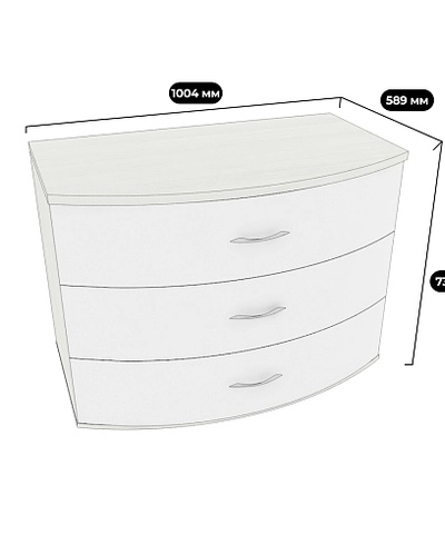 Комод радиусный 3 ящика P703